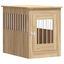vidaXL Jaula para perros madera de ingeniería roble Sonoma 55x80x68 cm