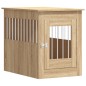 vidaXL Jaula para perros madera de ingeniería roble Sonoma 55x80x68 cm