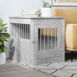 vidaXL Jaula para perros madera ingeniería gris hormigón 64,5x80x71 cm