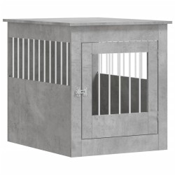 vidaXL Jaula para perros madera ingeniería gris hormigón 64,5x80x71 cm