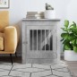 vidaXL Jaula para perros madera ingeniería gris hormigón 64,5x80x71 cm