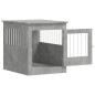 vidaXL Jaula para perros madera ingeniería gris hormigón 64,5x80x71 cm
