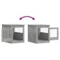 vidaXL Jaula para perros madera ingeniería gris hormigón 64,5x80x71 cm