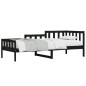 vidaXL Sofá cama de madera maciza de pino negro 80x200 cm vidaXL Sofá cama de madera maciza de pino negro 80x200 cm
