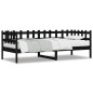 vidaXL Sofá cama madera maciza de pino negro 90x200 cm vidaXL Sofá cama madera maciza de pino negro 90x200 cm