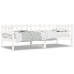 vidaXL Sofá cama madera maciza de pino blanco 90x190 cm