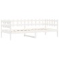vidaXL Sofá cama madera maciza de pino blanco 90x190 cm