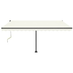 vidaXL Toldo automático con LED y sensor de viento crema 400x350 cm