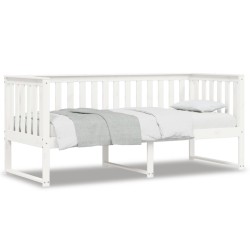 vidaXL Sofá cama madera maciza de pino blanco 75x190 cm