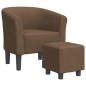 vidaXL Sillón con taburete tela marrón vidaXL Sillón con taburete tela marrón