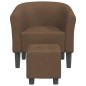vidaXL Sillón con taburete tela marrón vidaXL Sillón con taburete tela marrón