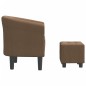 vidaXL Sillón con taburete tela marrón vidaXL Sillón con taburete tela marrón