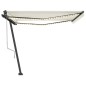 vidaXL Toldo automático con LED y sensor de viento crema 400x350 cm vidaXL Toldo automático con LED y sensor de viento crema 400x350 cm