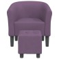 vidaXL Sillón con taburete tela morado vidaXL Sillón con taburete tela morado