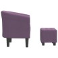vidaXL Sillón con taburete tela morado vidaXL Sillón con taburete tela morado