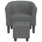 vidaXL Sillón con taburete tela gris oscuro vidaXL Sillón con taburete tela gris oscuro
