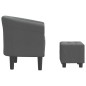 vidaXL Sillón con taburete tela gris oscuro vidaXL Sillón con taburete tela gris oscuro