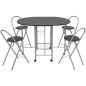 vidaXL Conjunto de comedor plegable 5 piezas MDF negro vidaXL Conjunto de comedor plegable 5 piezas MDF negro