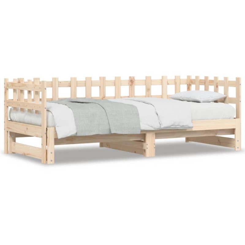vidaXL Sofá cama extraíble madera maciza de pino 2x(90x200) cm vidaXL Sofá cama extraíble madera maciza de pino 2x(90x200) cm