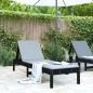 vidaXL Tumbona de madera maciza de pino negra 199,5x60x74 cm