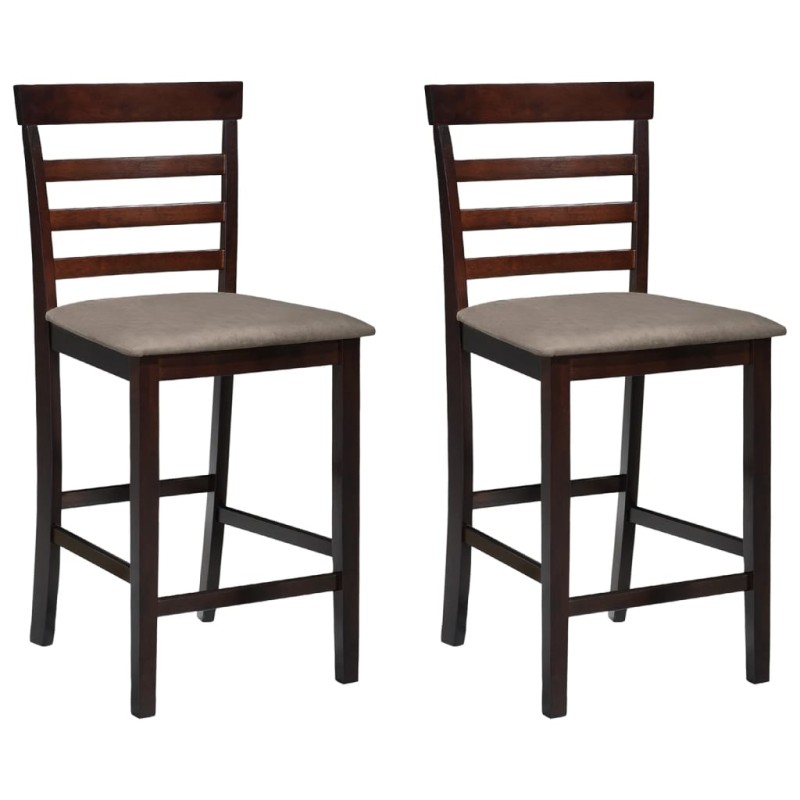 vidaXL Taburetes de barra de cocina 2 unidades tela marrón vidaXL Taburetes de barra de cocina 2 unidades tela marrón