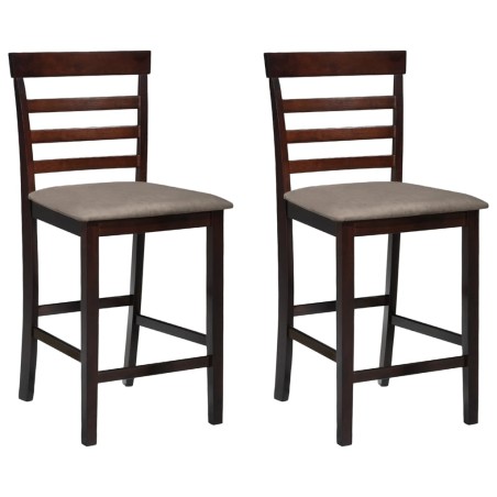 vidaXL Taburetes de barra de cocina 2 unidades tela marrón