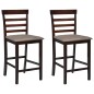 vidaXL Taburetes de barra de cocina 2 unidades tela marrón vidaXL Taburetes de barra de cocina 2 unidades tela marrón
