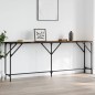 vidaXL Mesa consola madera de ingeniería roble ahumado 200x29x75 cm vidaXL Mesa consola madera de ingeniería roble ahumado 200x29x75 cm