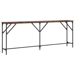 vidaXL Mesa consola madera de ingeniería roble ahumado 200x29x75 cm