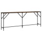 vidaXL Mesa consola madera de ingeniería roble ahumado 200x29x75 cm vidaXL Mesa consola madera de ingeniería roble ahumado 200x29x75 cm