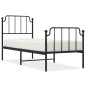 vidaXL Estructura de cama con cabecero y estribo metal negro 75x190 cm vidaXL Estructura de cama con cabecero y estribo metal negro 75x190 cm