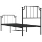 vidaXL Estructura de cama con cabecero y estribo metal negro 75x190 cm vidaXL Estructura de cama con cabecero y estribo metal negro 75x190 cm