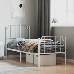 vidaXL Estructura cama metal con cabecero y pie cama blanca 75x190 cm