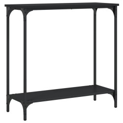 vidaXL Mesa consola madera de ingeniería negro 75x30,5x75 cm