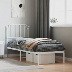 vidaXL Estructura de cama de metal con cabecero blanco 80x200 cm