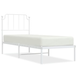 vidaXL Estructura de cama de metal con cabecero blanco 80x200 cm