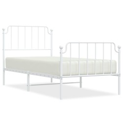 vidaXL Estructura cama metal con cabecero y pie cama blanca 90x190 cm