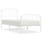 vidaXL Estructura cama metal con cabecero y pie cama blanca 90x190 cm
