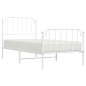 vidaXL Estructura cama metal con cabecero y pie cama blanca 90x190 cm