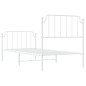 vidaXL Estructura cama metal con cabecero y pie cama blanca 90x190 cm