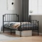vidaXL Estructura de cama con cabecero y estribo metal negro 90x190 cm vidaXL Estructura de cama con cabecero y estribo metal negro 90x190 cm