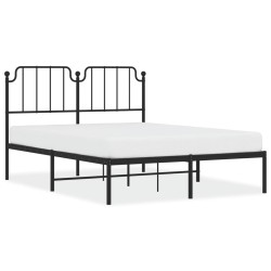 vidaXL Estructura de cama con cabecero metal negro 140x200 cm