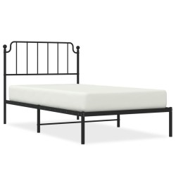 vidaXL Estructura de cama con cabecero metal negro 100x190 cm