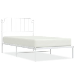 vidaXL Estructura de cama de metal con cabecero blanco 100x200 cm