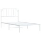 vidaXL Estructura de cama de metal con cabecero blanco 100x200 cm vidaXL Estructura de cama de metal con cabecero blanco 100x200 cm