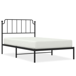 vidaXL Estructura de cama con cabecero metal negro 107x203 cm