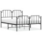 vidaXL Estructura de cama con cabecero y estribo metal negro 135x190cm vidaXL Estructura de cama con cabecero y estribo metal negro 135x190cm