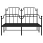 vidaXL Estructura de cama con cabecero y estribo metal negro 135x190cm vidaXL Estructura de cama con cabecero y estribo metal negro 135x190cm