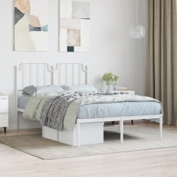 vidaXL Estructura de cama de metal con cabecero blanca 120x190 cm