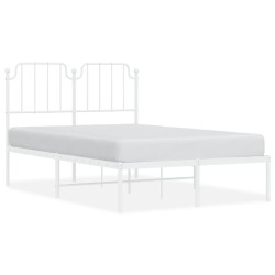 vidaXL Estructura de cama de metal con cabecero blanca 120x190 cm